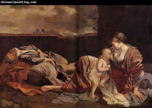 Orazio Gentileschi Le Repos de la Sainte Famille pendant la fuite en Egypte