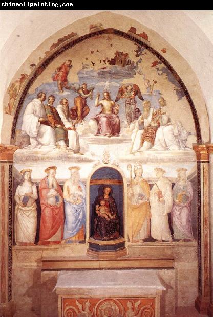 PERUGINO, Pietro Trinity and Six Saints