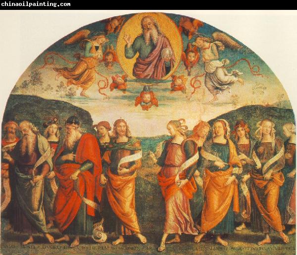 PERUGINO, Pietro The Almighty with Prophets and Sybils