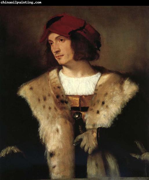 Titian Portrait of a man in a red cap