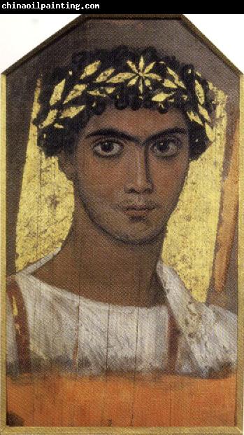 unknow artist Funerary Portrait a Young Man in a Gold Wreath