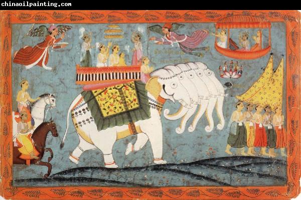 unknow artist Celestial Procession with Indra Riding His Elephant