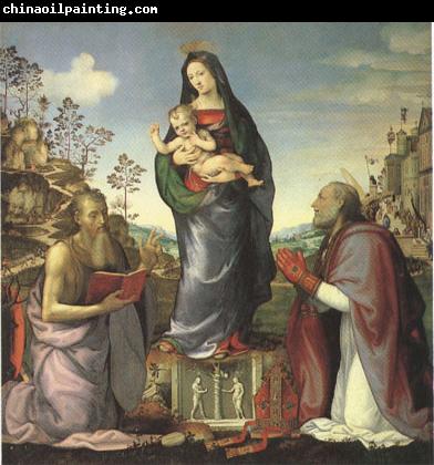 ALBERTINELLI  Mariotto The Virgin and Child Adored by Saints Jerome and Zenobius (mk05)