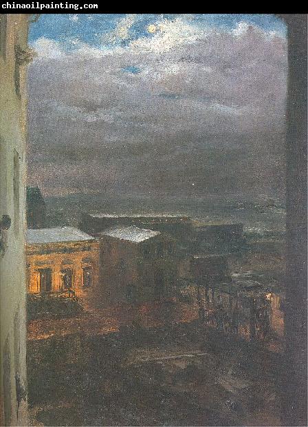 Adolph von Menzel The Anhalter Railway Station by Moonlight