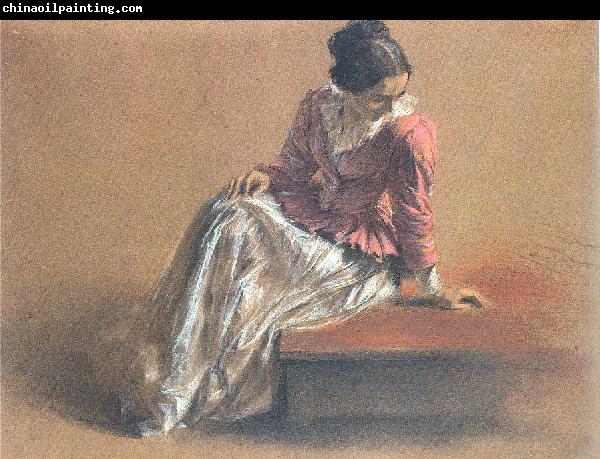 Adolph von Menzel Costume Study of a Seated Woman: The Artist's Sister Emilie