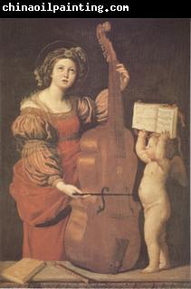 Domenichino Cecilia with an angel Holding Music (mk05)