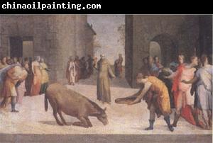 Domenico Beccafumi St Anthony and the Miracle of the Mule (mk05)