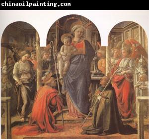 Fra Filippo Lippi Virgin and Child Surrounded by Angels with (mk05)