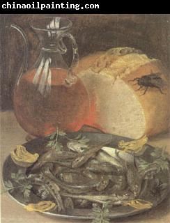 Georg Flegel Still Life with Fish and a Flask of Wine (mk05)