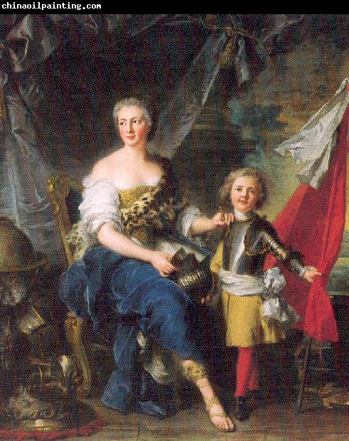 Jean Marc Nattier Mademoiselle de Lambesc as Minerva, Arming her Brother the Comte de Brionne