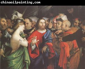 Lorenzo Lotto Christ and the Woman Taken in Adultery (mk05