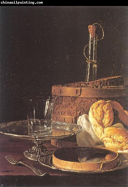 Melendez, Luis Eugenio Still-Life with a Box of Sweets and Bread Twists