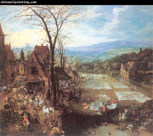 Momper II, Joos de A Flemish Market and Washing-Place