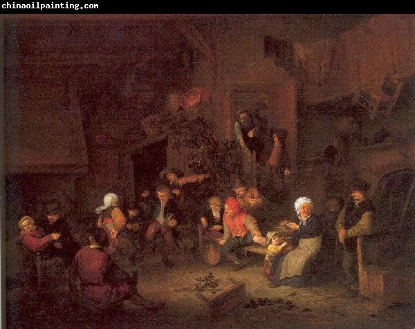 Ostade, Adriaen van Villagers Merrymaking at an Inn