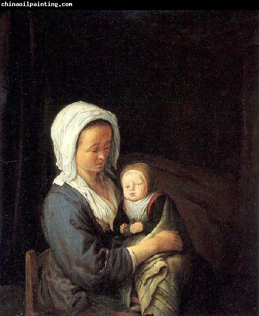 Ostade, Adriaen van Woman Holding a Child in her Lap