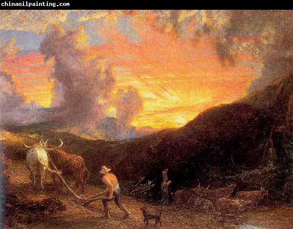 Palmer, Samuel Ploughing at Sunset