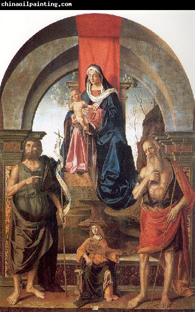 Palmezzano, Marco Virgin and Child Enthroned between Saints John the Baptist and Jerome