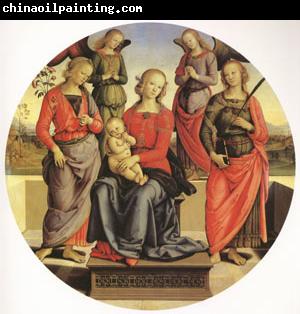 Pietro Perugino The Virgin and child Surrounded by Two Angels (mk05)