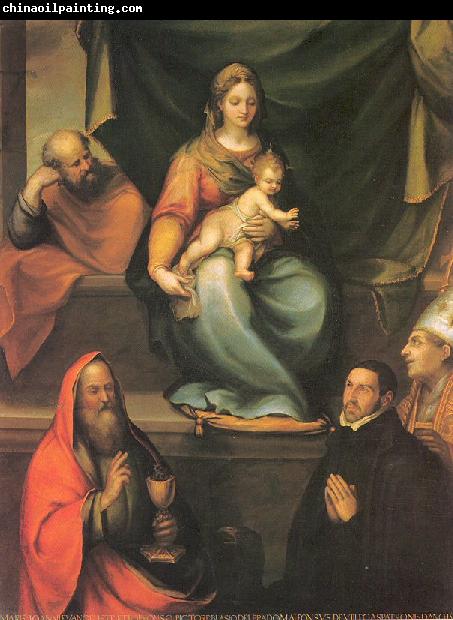 Prado, Blas del The Holy Family with Saints and the Master Alonso de Villegas