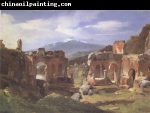 Achille-Etna Michallon Ruins of the Theater at Taormina (Sicily) (mk05)