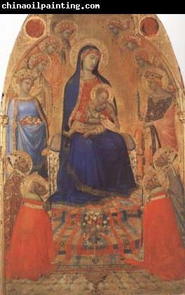 Ambrogio Lorenzetti Madonna and Child Enthroned,with Angels and Saints (mk08)