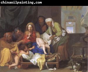 Brun, Charles Le Holy Family with the Infant Jesus Asleep (mk05)