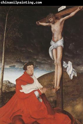 CRANACH, Lucas the Elder Cardinal Albrecht of Branden-burg before the Crucified Christ (mk08)