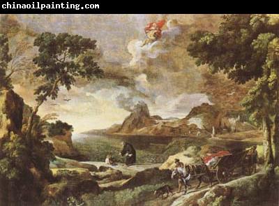 DUGHET, Gaspard Landscape with St Augustine and the Mystery of the Trinity (mk08)