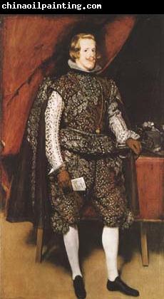 Diego Velazquez Portrait of Philip IV of Spain in Brown and Silver (mk08)