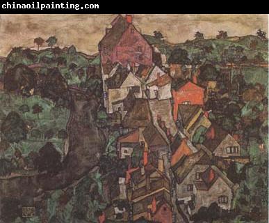 Egon Schiele Krumau Landscape (Town and River) (mk09)