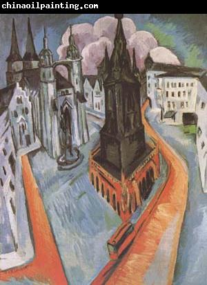 Ernst Ludwig Kirchner The Red Tower in Halle (mk09)