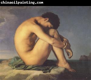 Hippolyte Flandrin Young Man Beside the Sea A study (mk05)