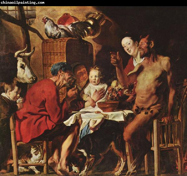 Jacob Jordaens The Satyr and the Farmer's Family (mk08)