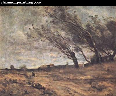 Jean Baptiste Camille  Corot Le coup de vent (mk11)