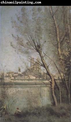 Jean Baptiste Camille  Corot La cathedrale de Mantes (mk11)