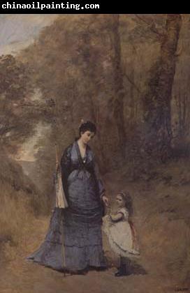 Jean Baptiste Camille  Corot Madame Stumpf et sa fille (mk11)