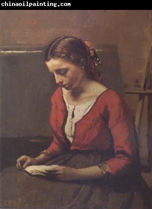 Jean Baptiste Camille  Corot La liseuse (mk11)