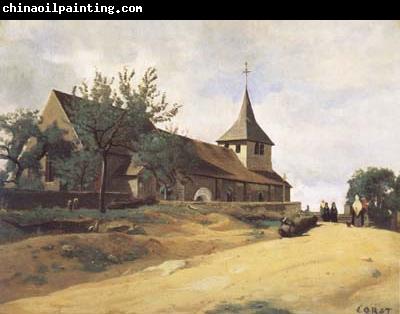 Jean Baptiste Camille  Corot L'eglise de Lormes (mk11)