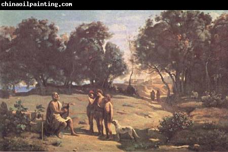 Jean Baptiste Camille  Corot Homere et les bergers (mk11)