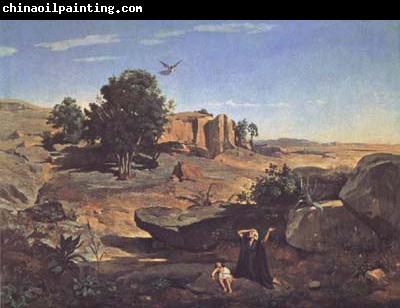 Jean Baptiste Camille  Corot Agar dans le desert (mk11)