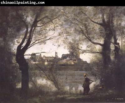 Jean Baptiste Camille  Corot Mantes (mk11)