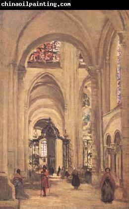 Jean Baptiste Camille  Corot La cathedrale de Sens (mk11)