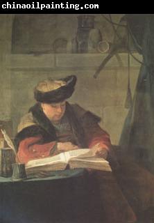 Jean Baptiste Simeon Chardin Le Souffleur(Portrait of Joseph Aved,the Painter,Known as A Chemist in His Laboratory) (mk05)