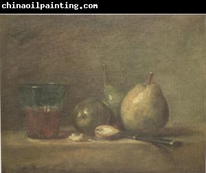 Jean Baptiste Simeon Chardin Pears Walnuts and a Glass of Wine (mk05)