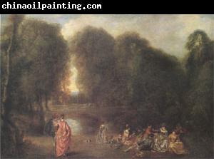 Jean-Antoine Watteau Assembly in a Park (mk05)