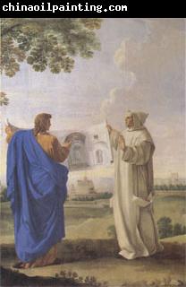 LE SUEUR, Eustache St Bruno Examining a Drawing of the Baths of Diocletian Location of the Future Charterhouse of Rome  (mk05)