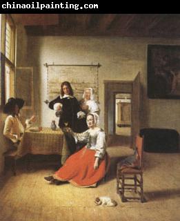 Pieter de Hooch A Woman Drinking with Two Gentlemen) (mk05)