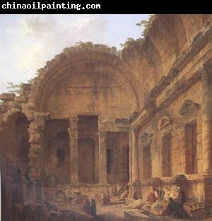 ROBERT, Hubert Interior of the Temple of Diana at Nimes (mk05)