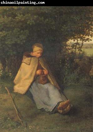 jean-francois millet Woman knitting (san19)