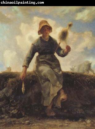 jean-francois millet The Spinner,Goat-Girl from the Auvergne (san20)